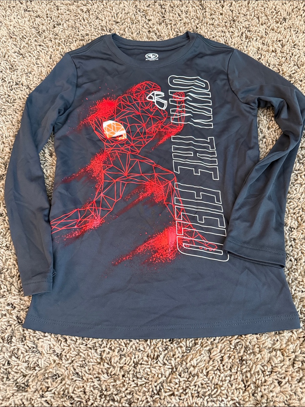 Under Armour Black Long-Sleeve Graphic Spider Tee with Red and White Accents
